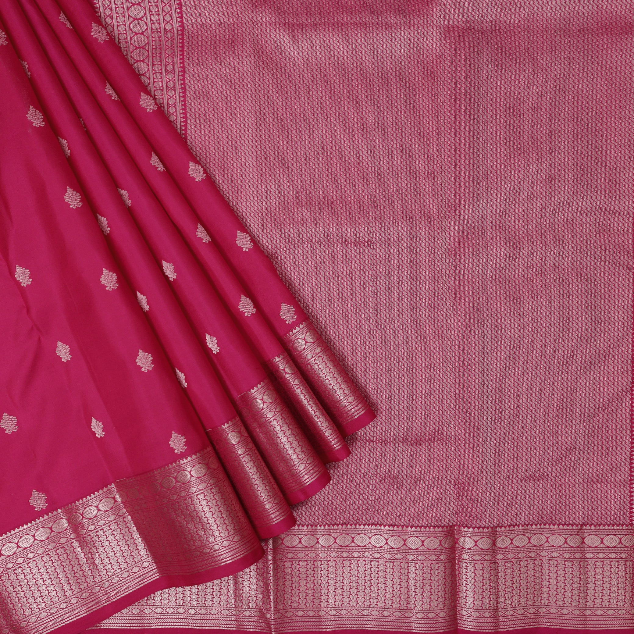 Pink Colour  Gold Zari Yuvana Semi Soft Silk Saree