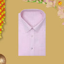 Light Rose Colour Readymade Shirt And Matching Border Dhoti Set for Men
