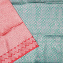 Coral Pink With Aqua Green Soft silk