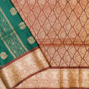 Dark Green with Red Soft Silk Saree