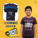 Boys 3 Pcs T-Shirt Combo