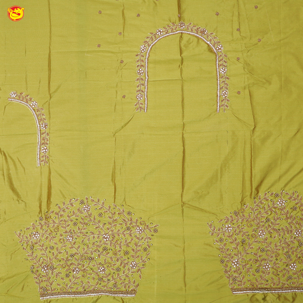 Lime Green Bridal Aariwork Blouse