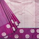 Dark Purple Color  Gold Zari Border Yuvana Semi Soft Silk Saree