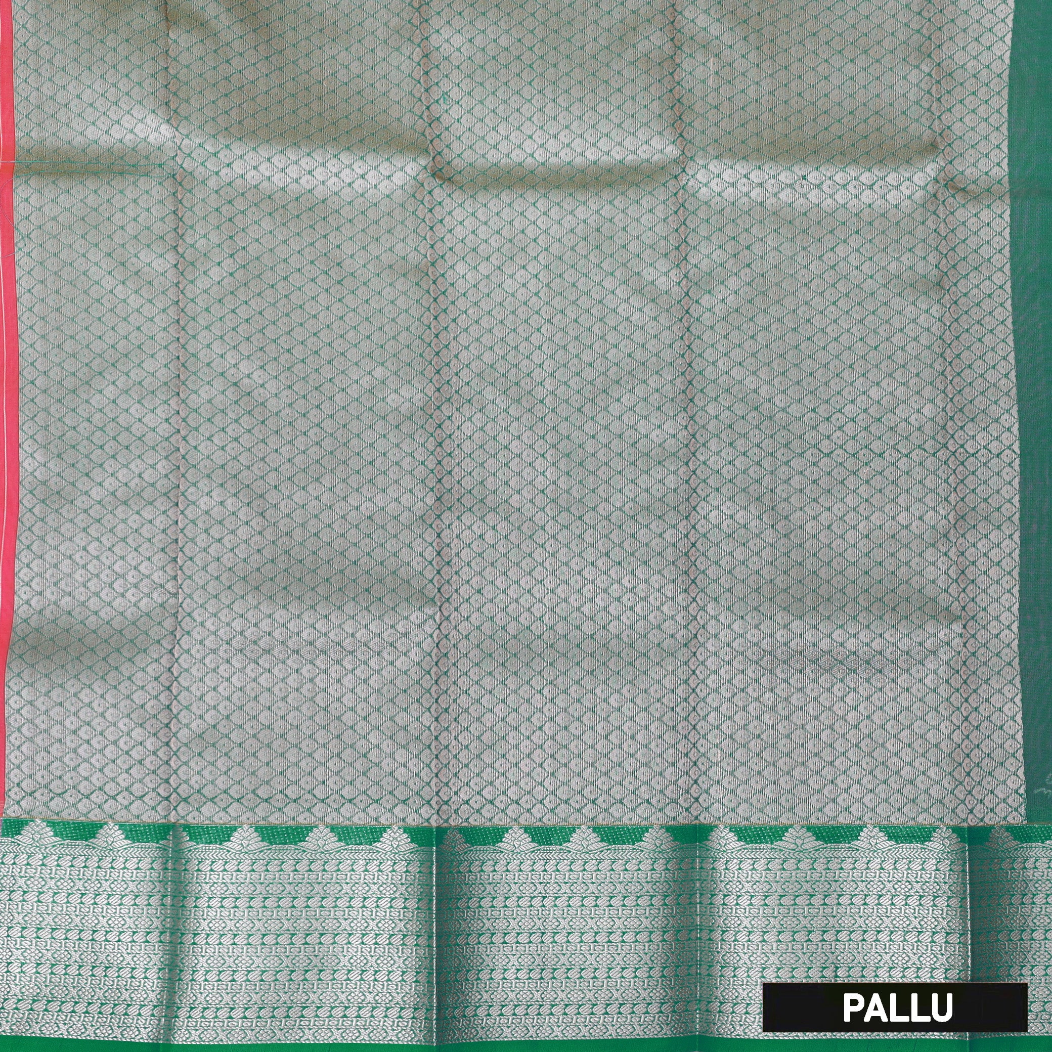 Rose Pink With Green Silk Cotton Saree