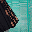 Block  With Geen  Floral Buttas Motifs Gold Zari Checked Yuvana Semi Soft Silk Saree