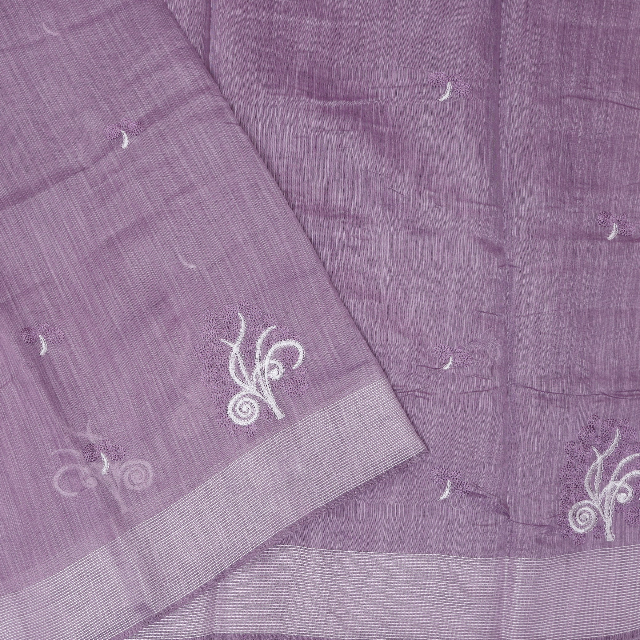 Light Purple Color Linen Cotton Saree