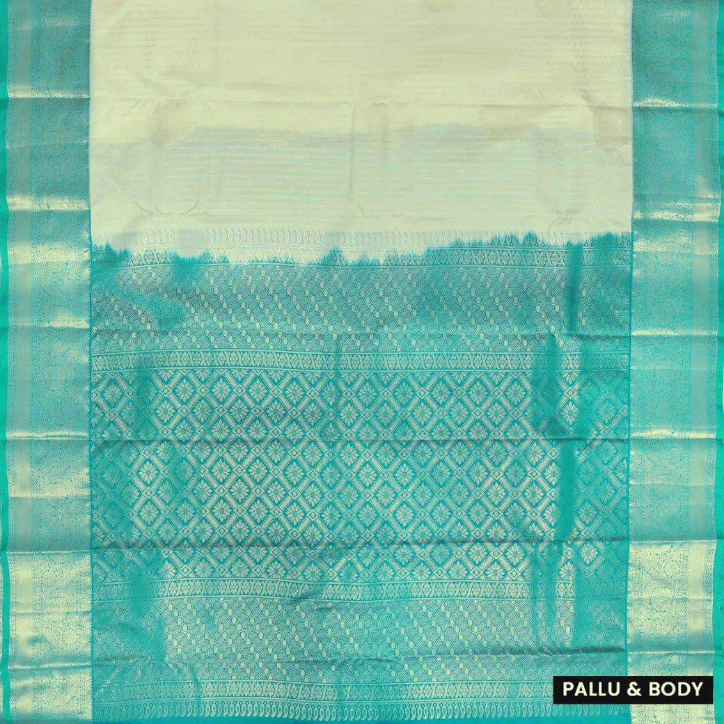 Off white with Blue Vairasoosi Soft Silk Saree