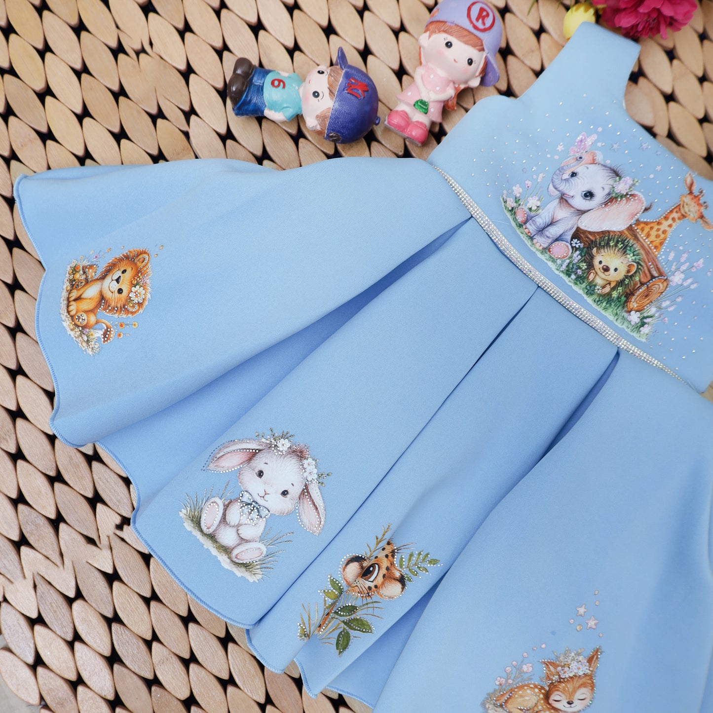 Blue Color Girls Branded Readymade Short Frock