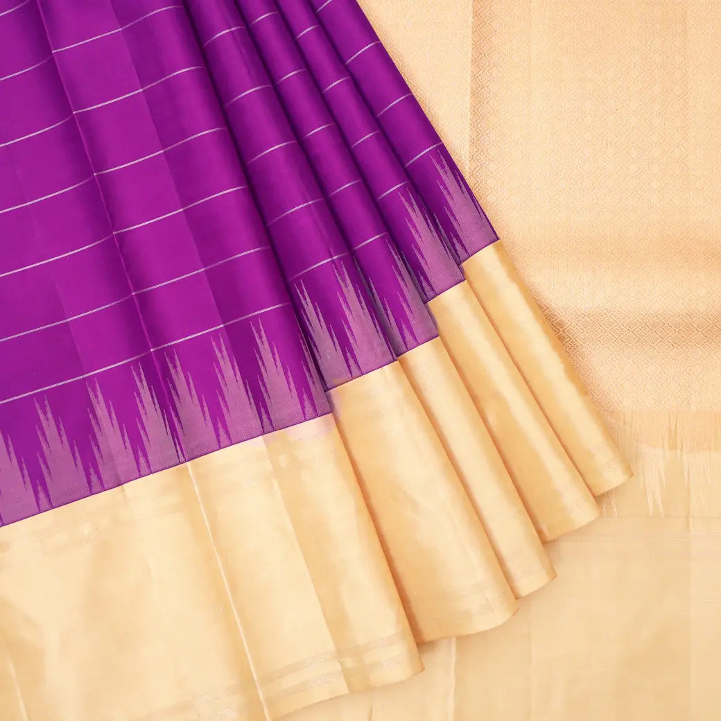 Purple with Sandal hamsam silk saree