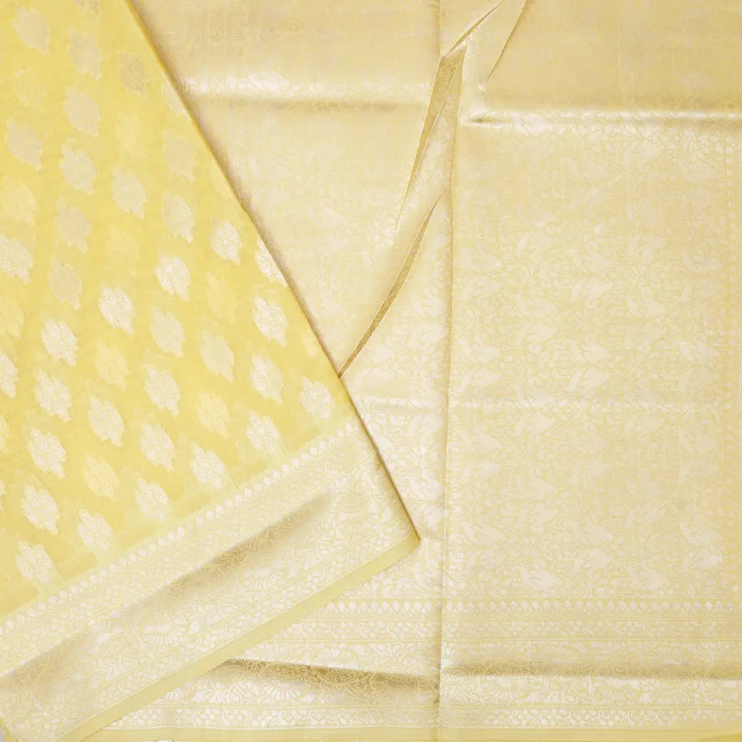 Yellow Colour Fancy Weaving Saree