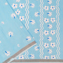 Light Blue Linen Cotton Saree with Contrast Blouse