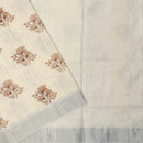 Sandal Linen Digital Cotton Saree
