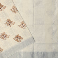 Sandal Linen Digital Cotton Saree