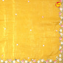 Mustard Yellow Shimmer Saree In Sequins With Beads And Stones On The Pallu Border - Thenianantham