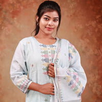 Light Blue Colour ladies Branded   straight Cut Churidar