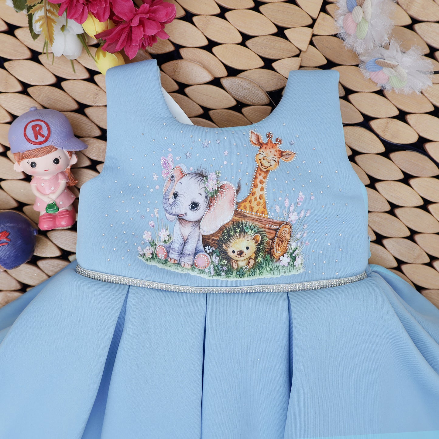 Blue Color Girls Branded Readymade Short Frock