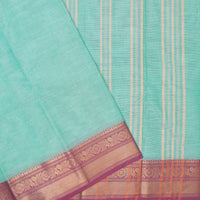 Teal  Blue With Rose Pink  Pure Chettinad Cotton  Saree without Blouse