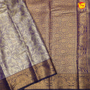 Gold with Honey Brown Floral Leaf's Tussar Silk Saree