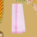 Light Rose Colour Readymade Shirt And Matching Border Dhoti Set for Men