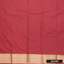 Peacock blue and Red Soft Silk Saree