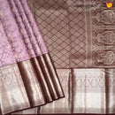 Lilac with coffee brown weddding silk saree - Thenianantham