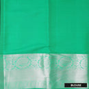 Light Pink with Mint Green Traditional Floral Pattern in Gold Zari Border Wedding Silk Saree