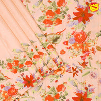 Sandal Digital Floral Design Pure Kanjivaram Subhalaya Soft Silk Saree - Thenianantham