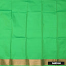 Parrot Green Colour Floral Design Traditional  Pattu Pavadai Material