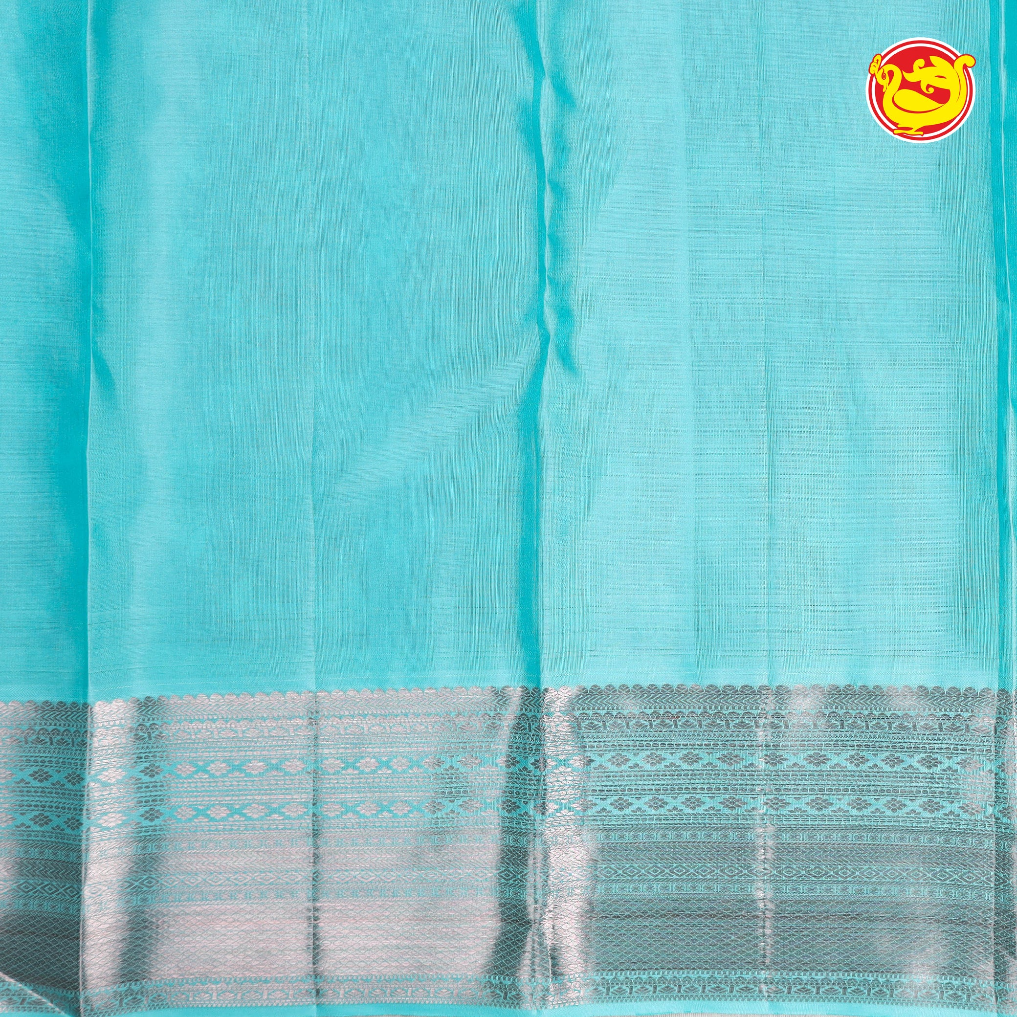 Sky blue colour soft silk saree