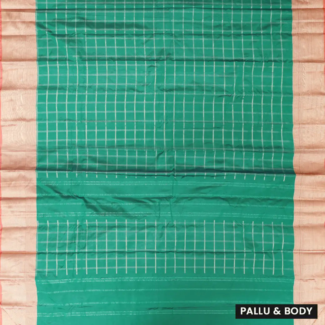 Bottle Green With Paneer Rose  Arani Silk Saree