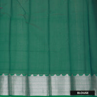 Rose Pink With Green Silk Cotton Saree