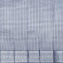 Dusty Blue with Silver Woven Patterns Art Silk Saree