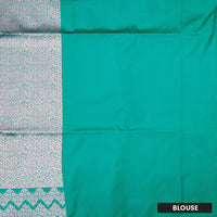 Coral Pink With Aqua Green Soft silk