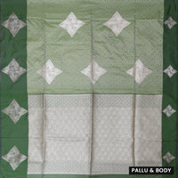 Pale Green with Dark Green Soft Silk Saree