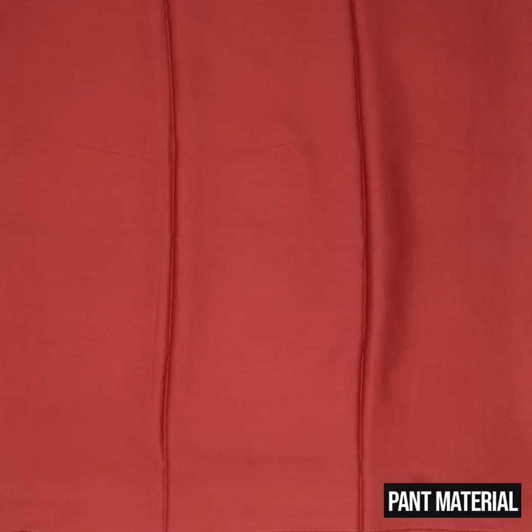 Cream with Rich Red Ladies Cotton Chudithar Set Material