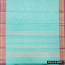 Teal  Blue With Rose Pink  Pure Chettinad Cotton  Saree without Blouse
