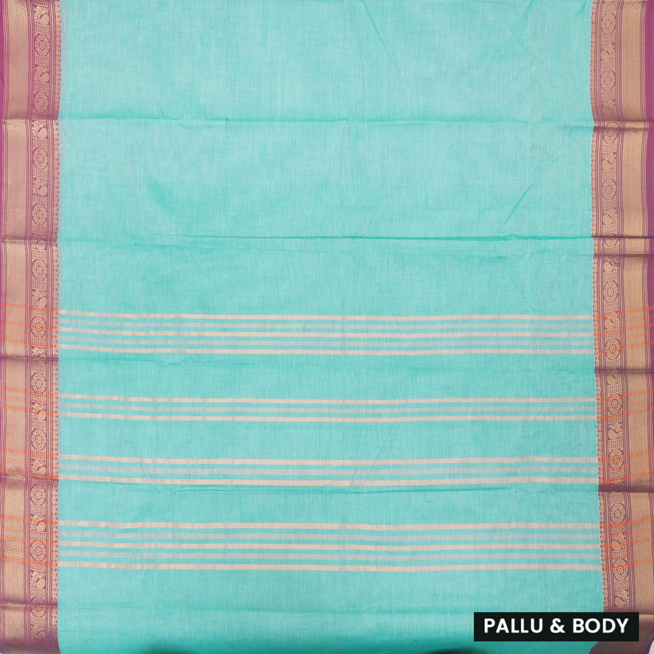 Teal  Blue With Rose Pink  Pure Chettinad Cotton  Saree without Blouse