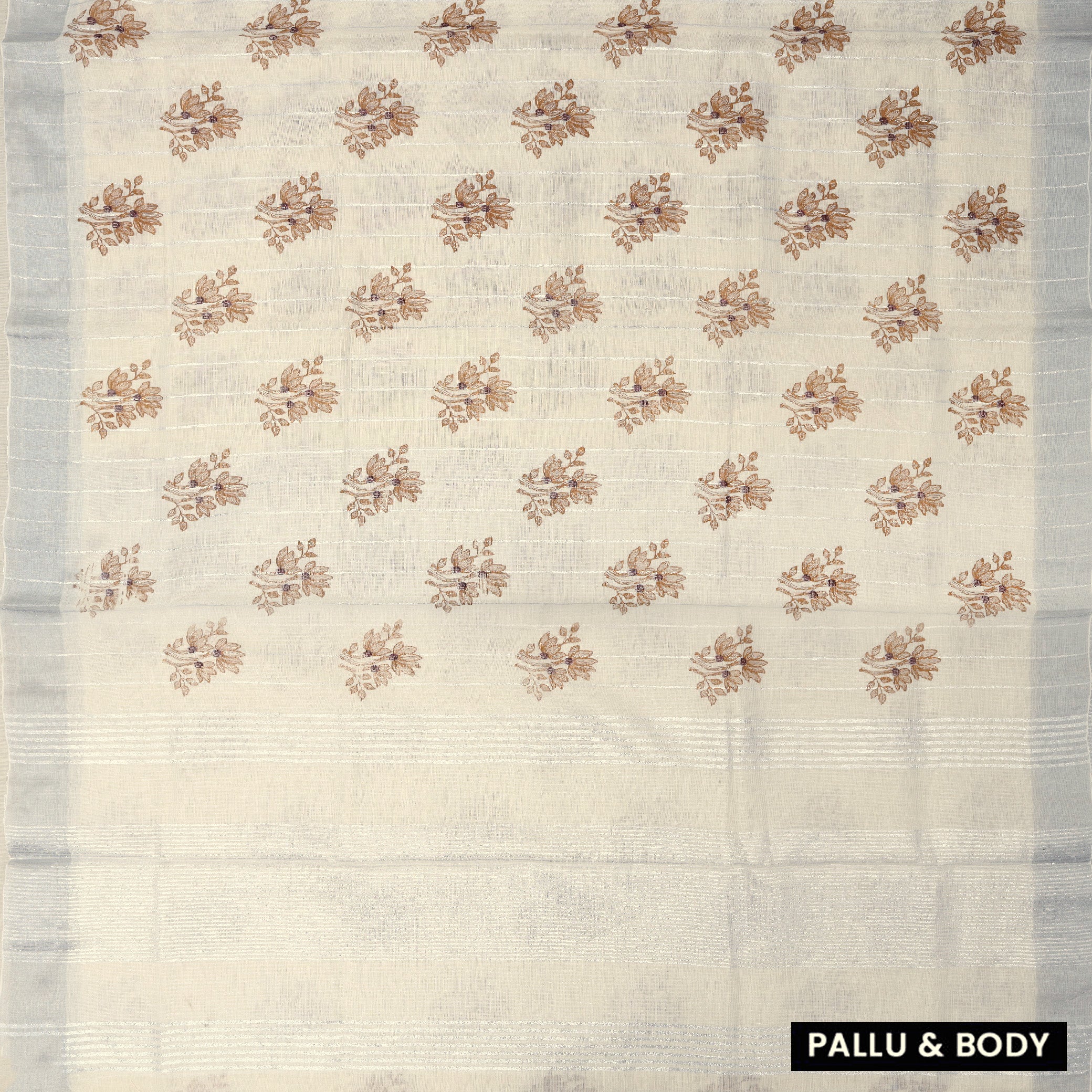 Sandal Linen Digital Cotton Saree