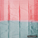 Coral Pink With Aqua Green Soft silk