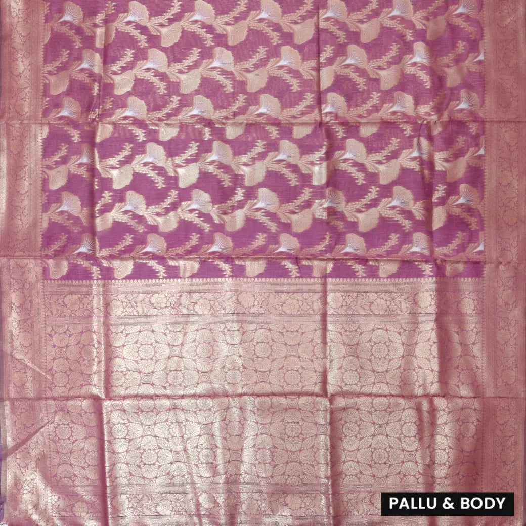 LIGHT PURPLE WITH COPPER JERRY  LINEN JACQUARD  SAREES
