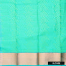 Vibrant Green with Blue Embossed Silk Saree