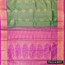 Green with Purple Art Silk Saree