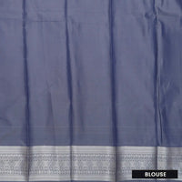 Dusty Blue with Silver Woven Patterns Art Silk Saree