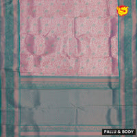 Lavender with Rama green Tissue Semi Silk Saree