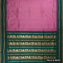 Pink With bottle Green Premium Quality Kalyani Cotton Saree