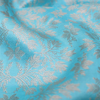 Cyan Blue with Purple  Kanchipuram Wedding silk saree