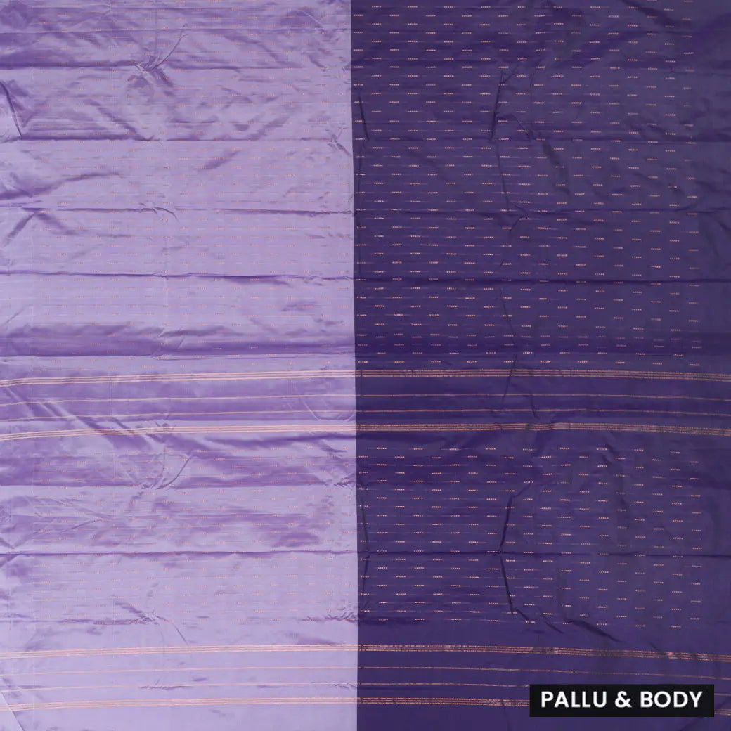 Lavender With Purple  Arani Silk Saree