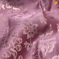 Lilac with coffee brown weddding silk saree - Thenianantham