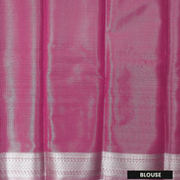 Couple Combo Tissue Silk Set – Men’s Shirt & Dhoti with Matching Women’s Saree With Lavender Colour With  Silver Zari Border