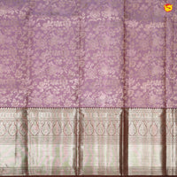 Lilac with coffee brown weddding silk saree - Thenianantham